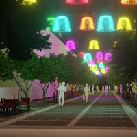  Світлові шоу та геометричні фігури: комунальники показали, як виглядатиме вулиця Курбаса. ФОТО