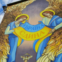 Мурал "Єдина Україна", який знищив буревій, відновлять