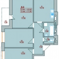 План трикімнатної квартири